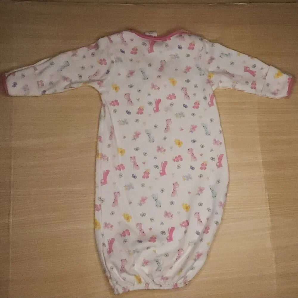 Starting Out Infant Girl's White Pink Butterfly Sleep Gown 0-6